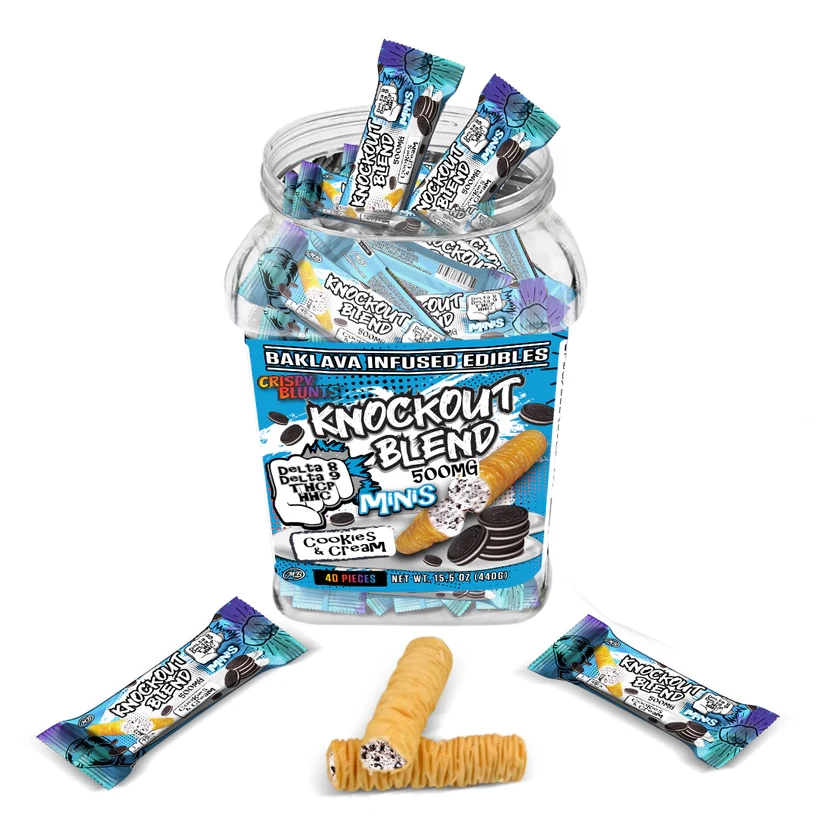 KO Knock Out THC minis 500mg Crispy Blunts Cream Crispy Phyllo Dough - Image 3