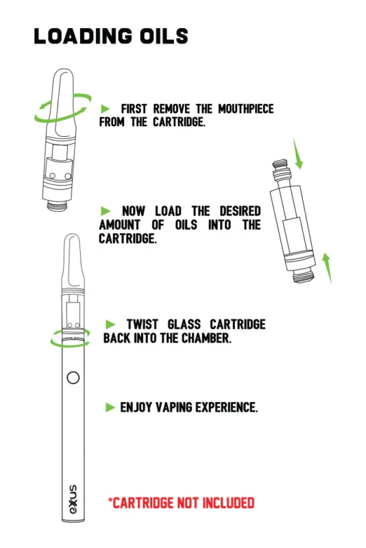Exxus Vape Twistr 2.0 Cartridge Vaporizer instructions