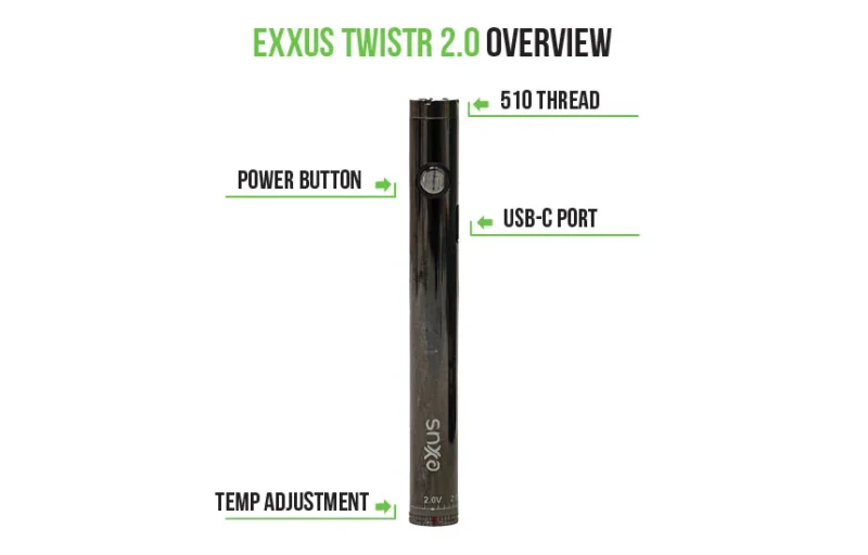 Exxus Vape Twistr 2.0 Cartridge Vaporizer overview