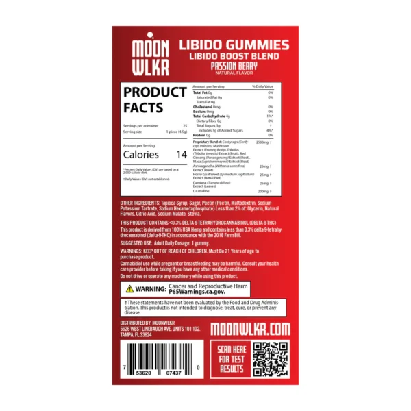 Libido No THC Gummies ingredients