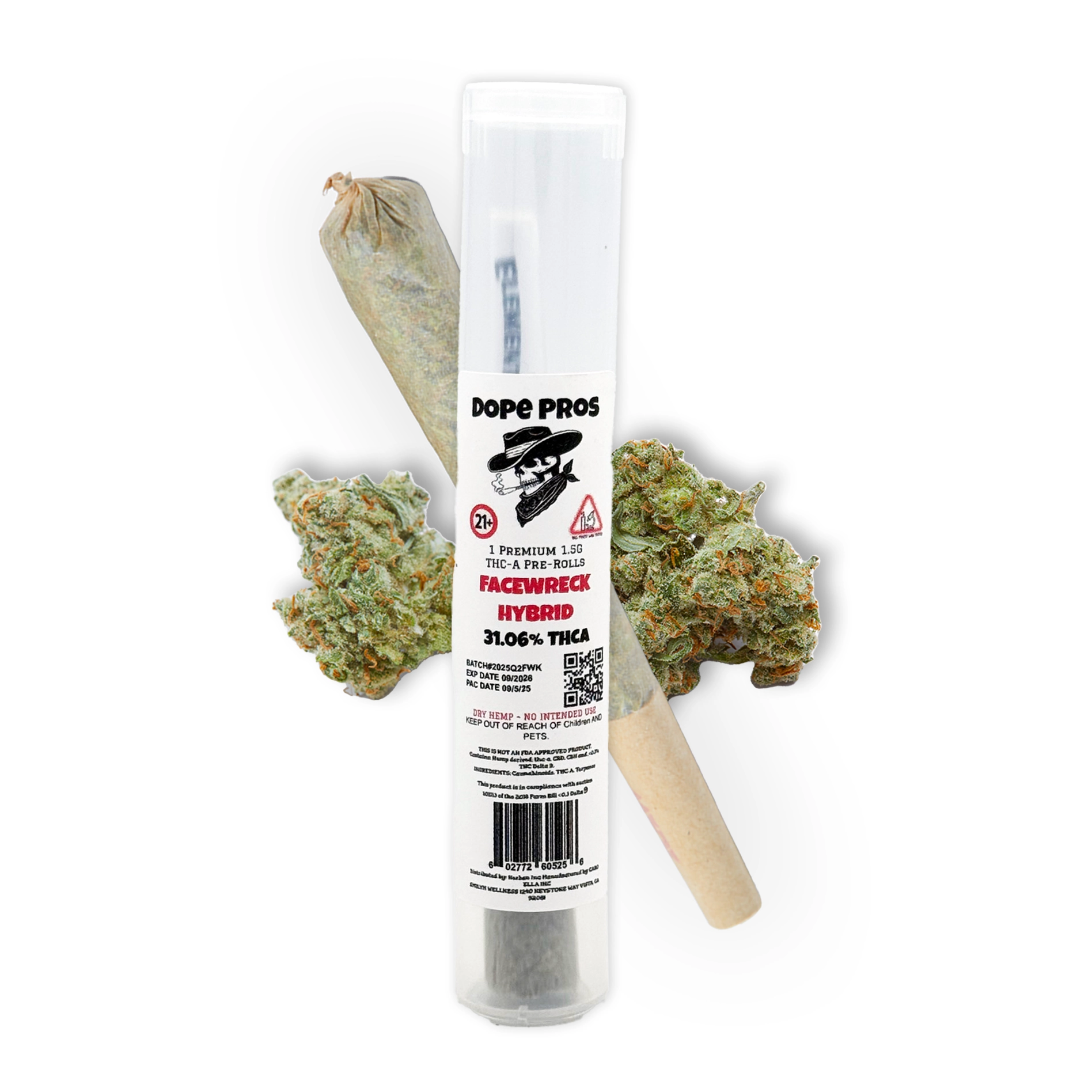 Herban Bud Dope Pros 1pk THCA Flower Prerolls