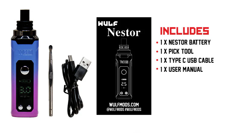 Nestor Portable Concentrate Vaporizer package content