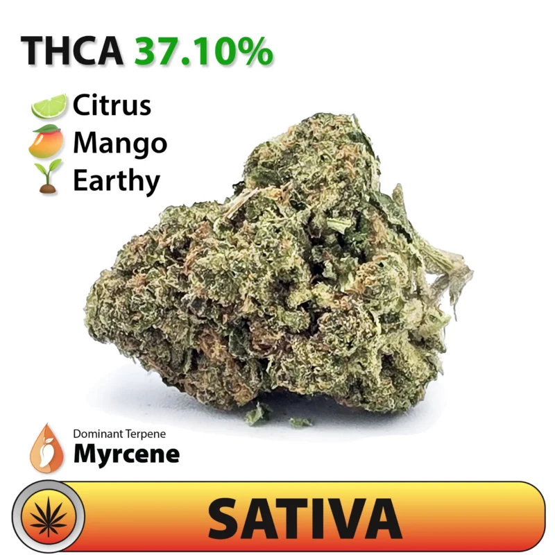 Green Crack Strain - 37.10% Sativa THCA Flower | Frosted Brands