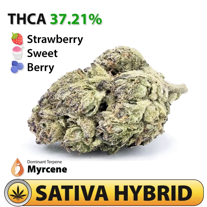 Frosted Brands Strawberry Cough THCA Flower - 37.21% THCA